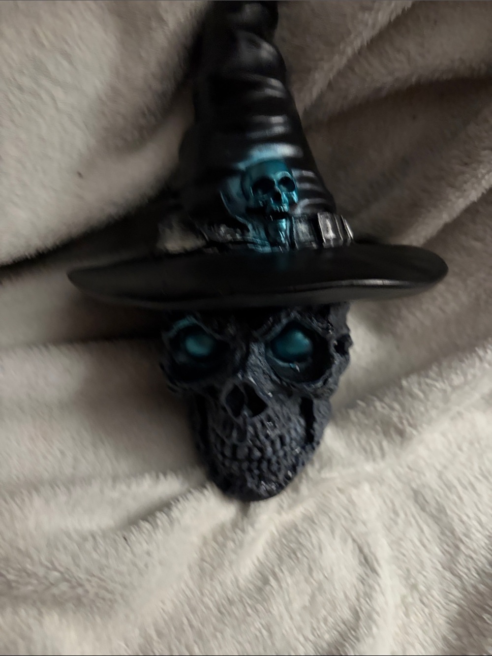 Black and Teal Witch Skull Wall Accent - Home Accents